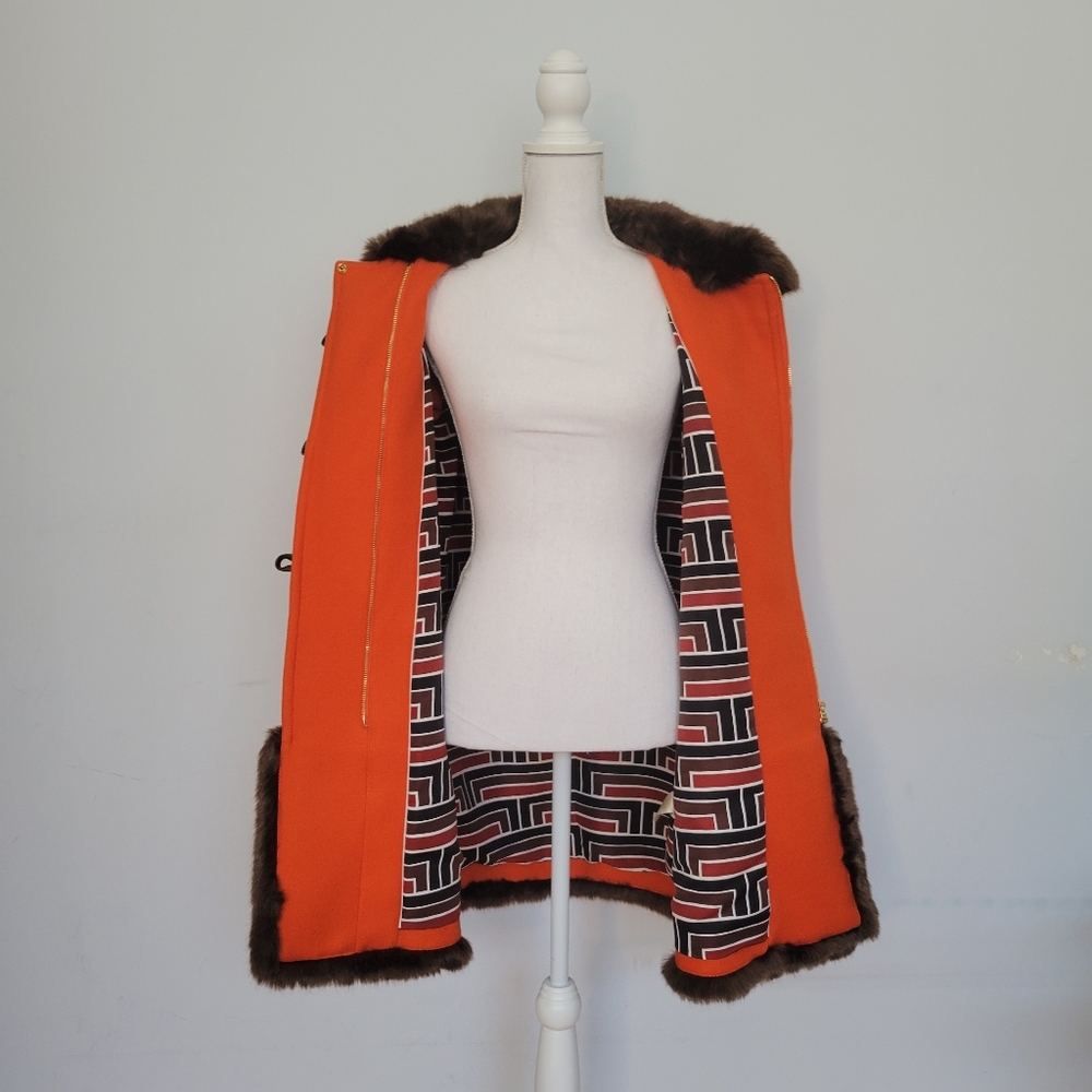 Kate Spade Allie Faux Fur Trimmed Duffel Coat - Picture 5 of 15